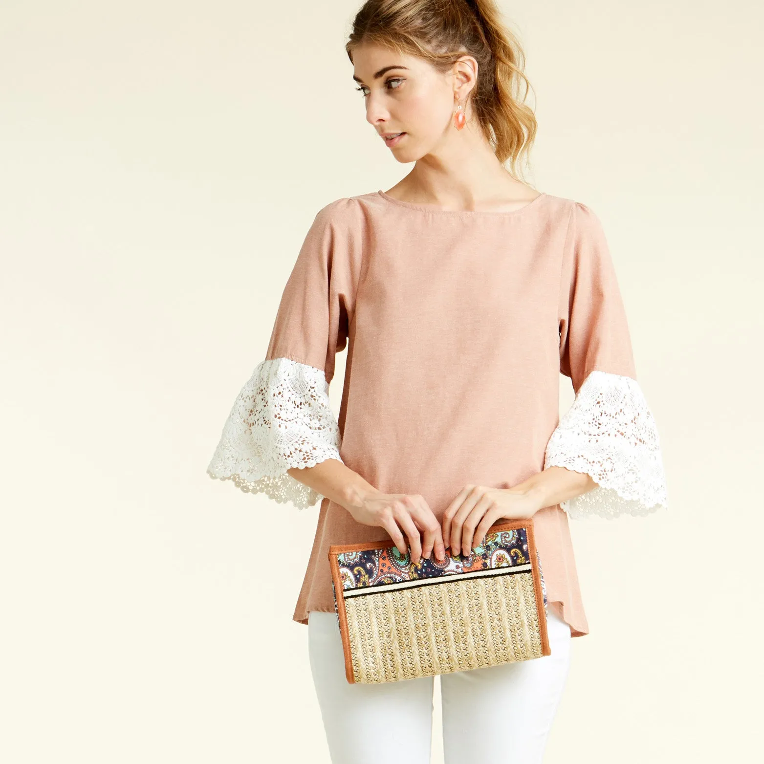 Pompous Crochet Sleeve Blouse