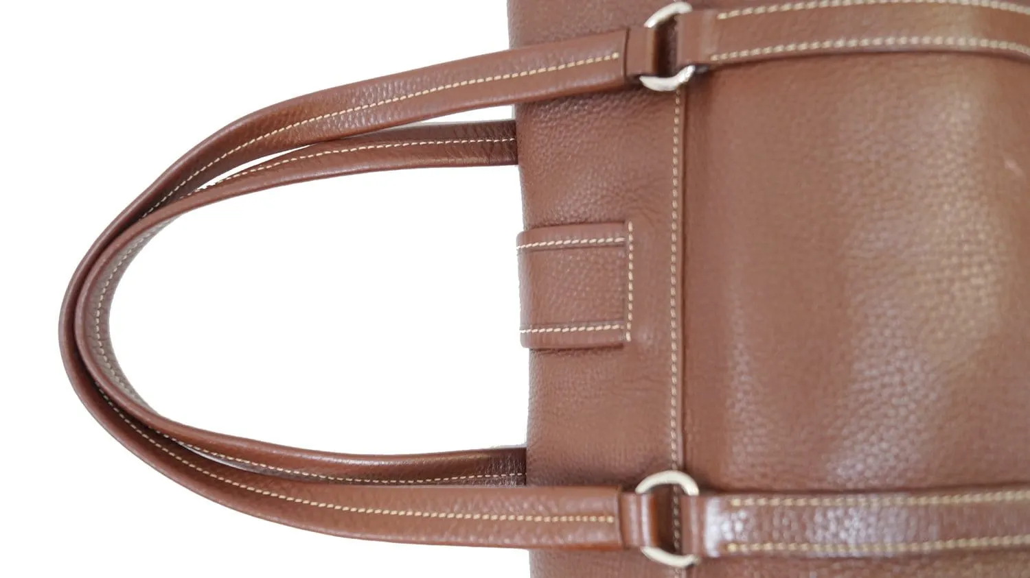 PRADA Brown Leather Grommet Shoulder Bag