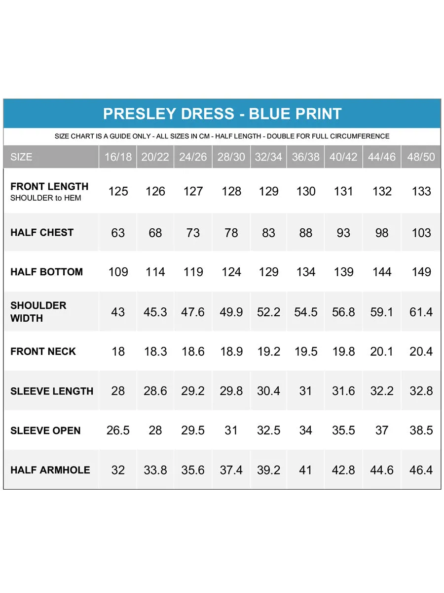 Presley Dress - Blue Print*