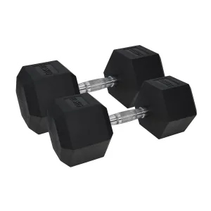 Pro Hex Dumbbells-Rubber Coated (2x22.5kg)