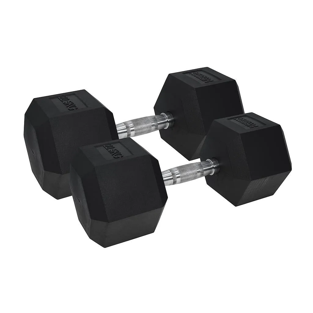 Pro Hex Dumbbells-Rubber Coated (2x22.5kg)
