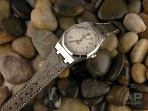 Prototipo Vintage Brown Grey Crocodile Leather Strap For Audemars Piguet Royal Oak