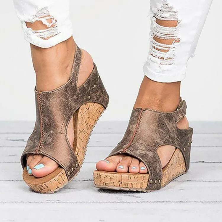 PU Fashion Wedge Sandals