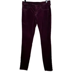 Rag &amp; Bone Burgundy Purple Velvet Skinny Jeans Jewel Tone Women’s Size 29