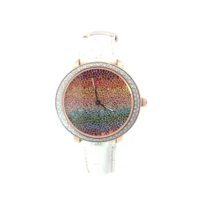 Rare Preloved MICHELE Serein Carousel Rainbow Topaz And Diamond 36mm Watch