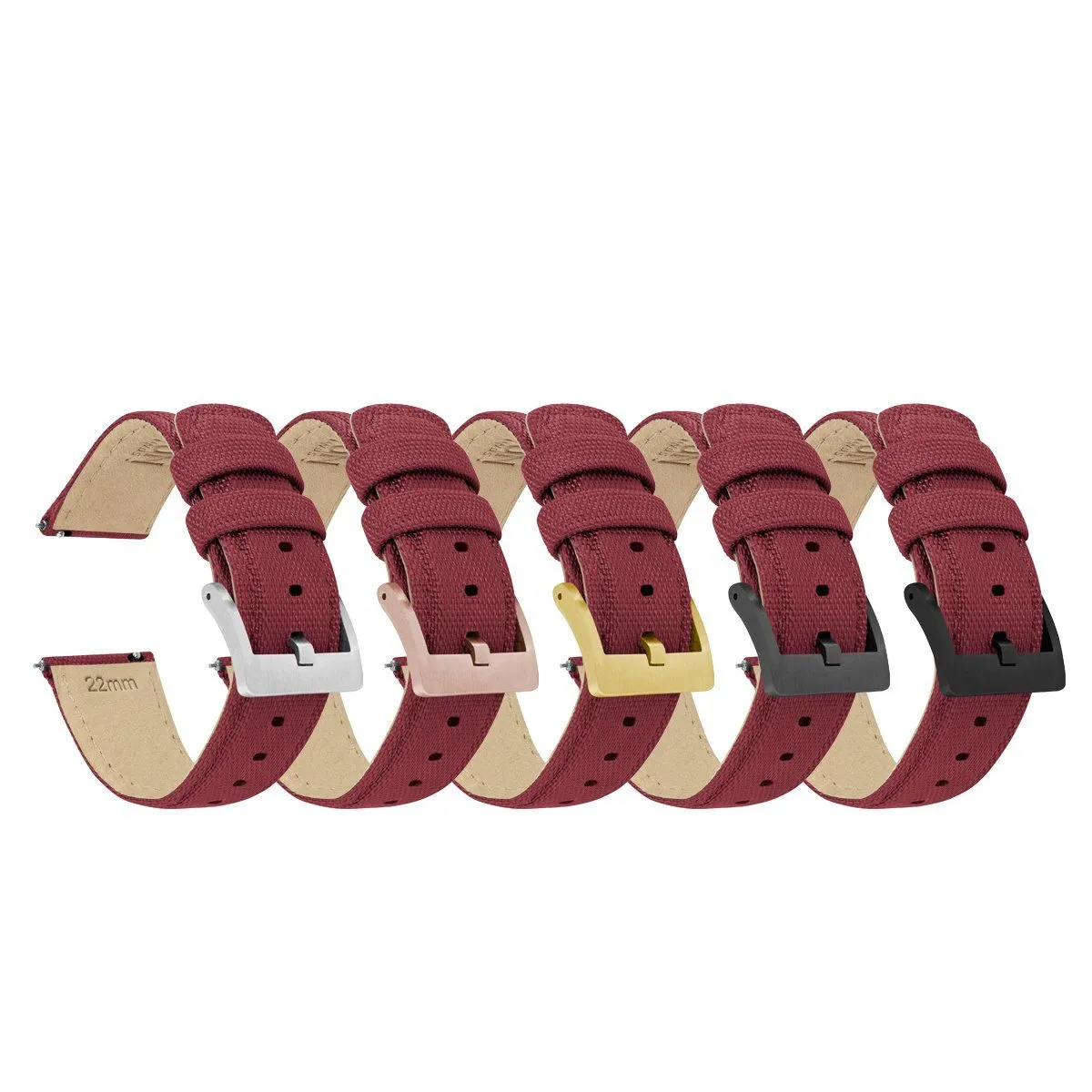 Raspberry Red Sailcloth Quick Release Watch Band (22mm, 23mm, 24mm SALE)