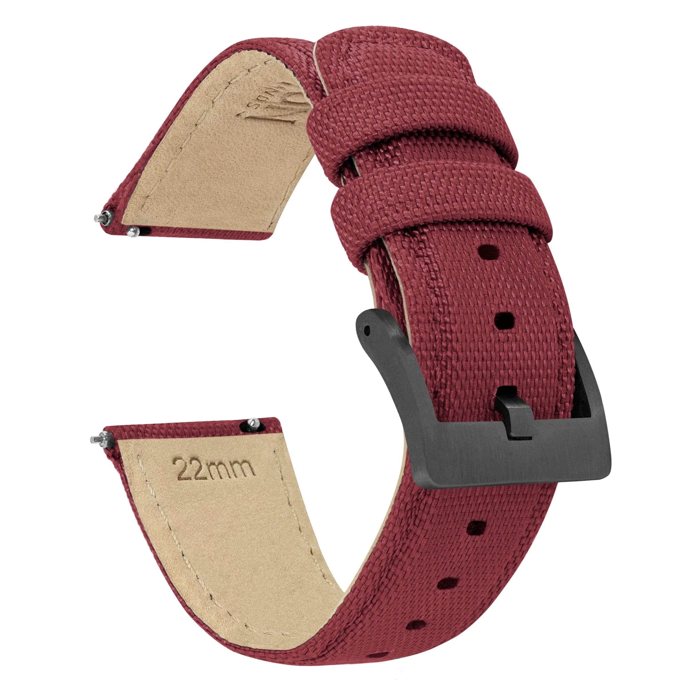 Raspberry Red Sailcloth Quick Release Watch Band (22mm, 23mm, 24mm SALE)