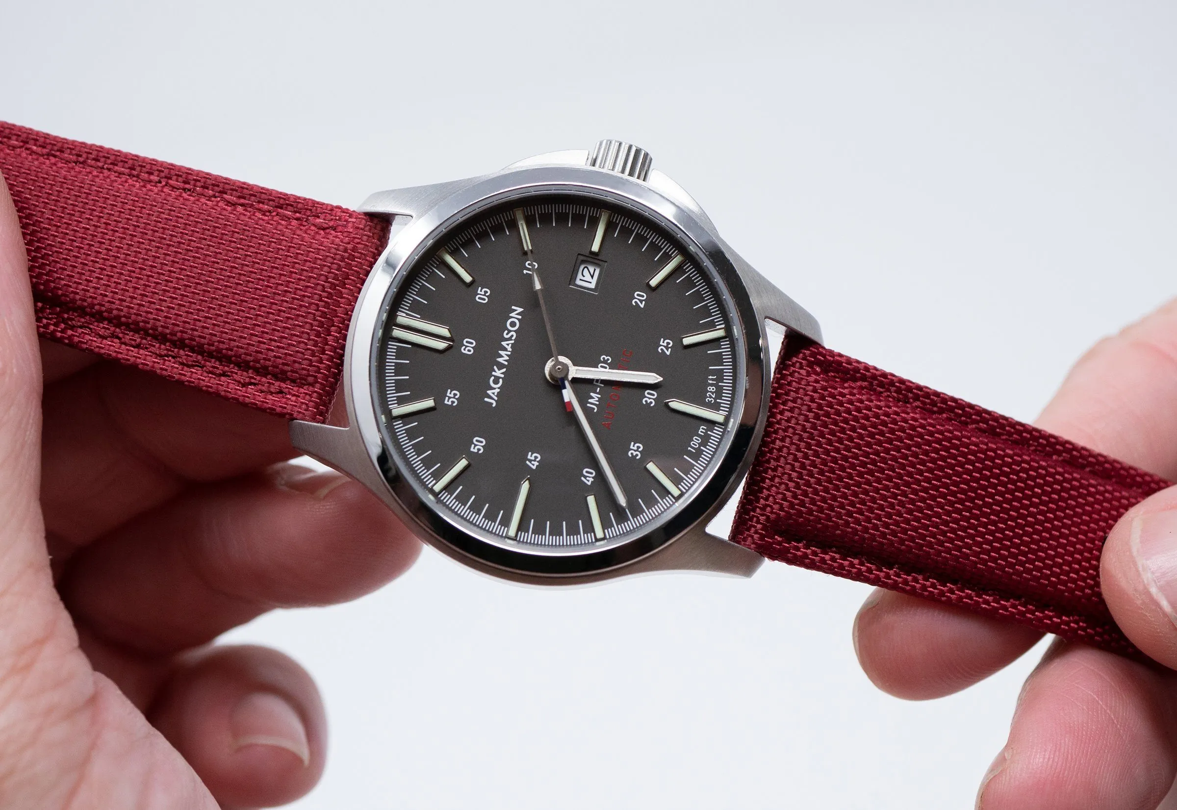 Raspberry Red Sailcloth Quick Release Watch Band (22mm, 23mm, 24mm SALE)