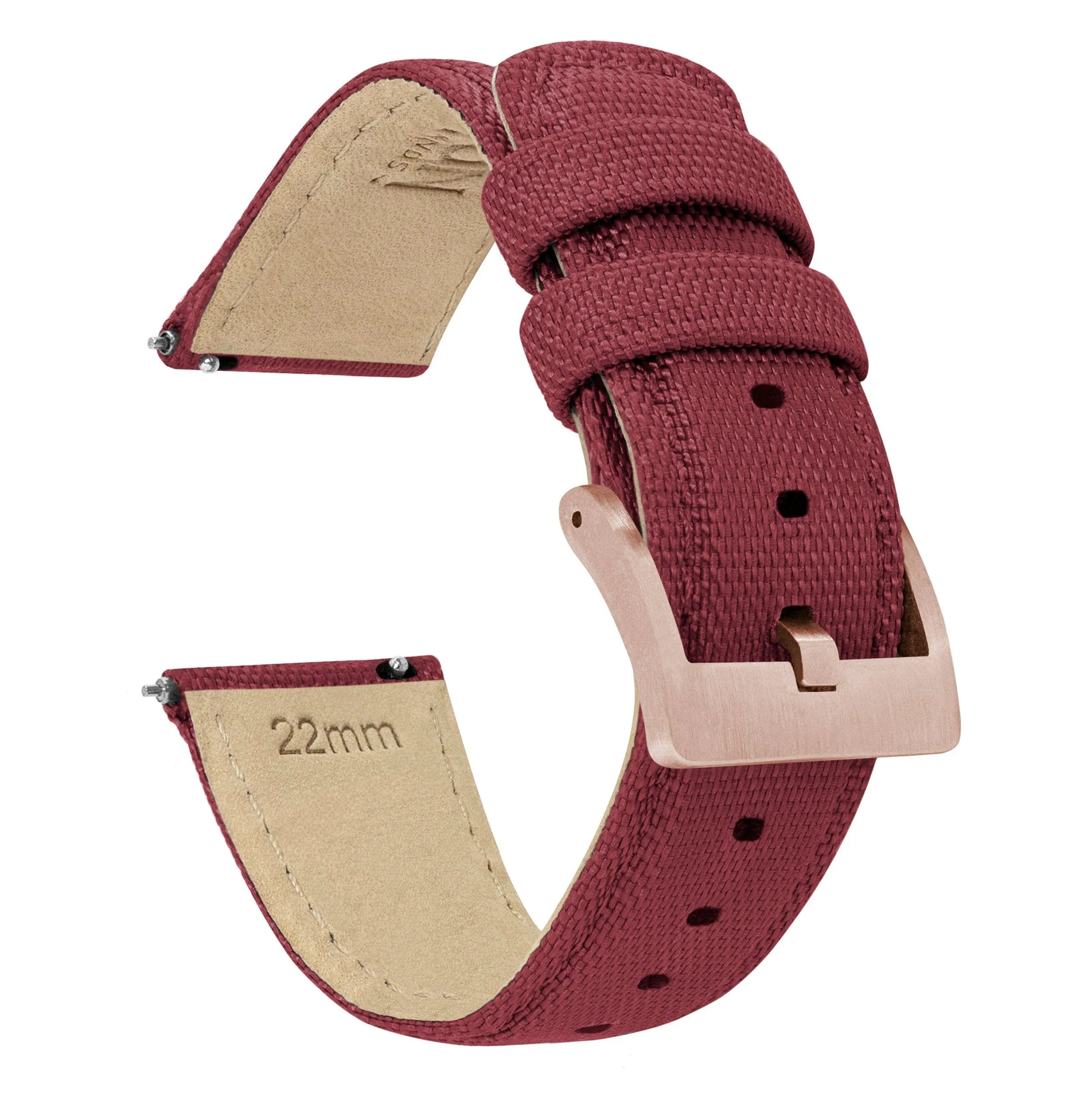 Raspberry Red Sailcloth Quick Release Watch Band (22mm, 23mm, 24mm SALE)