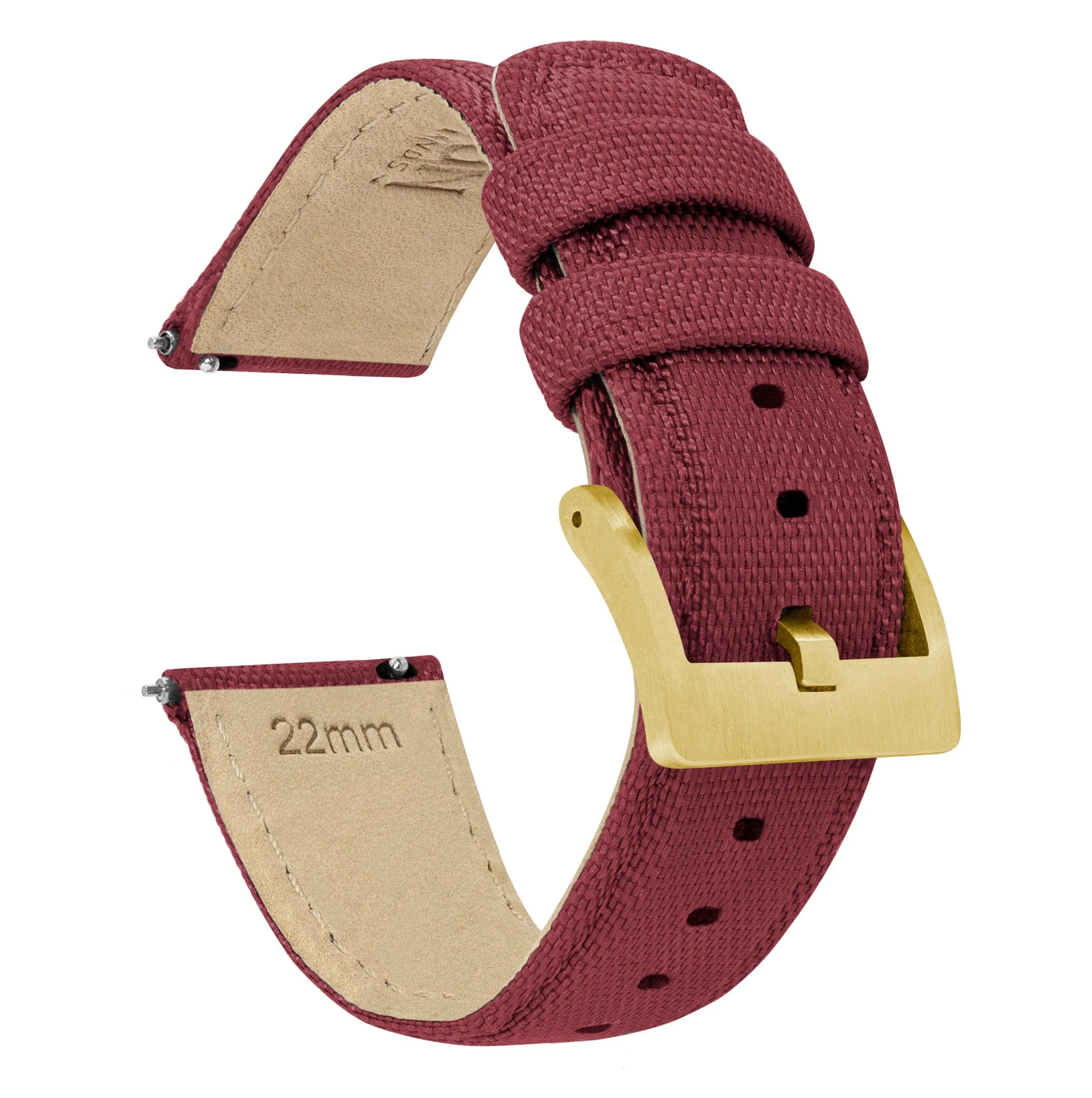 Raspberry Red Sailcloth Quick Release Watch Band (22mm, 23mm, 24mm SALE)