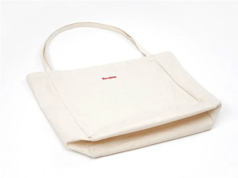 Realaiot Canvas Bag High Quality Reusable Shopping Bag Simple Casual Daily Use Handbag Shoulder Bags Portable Shopper Bag Folding Totebag