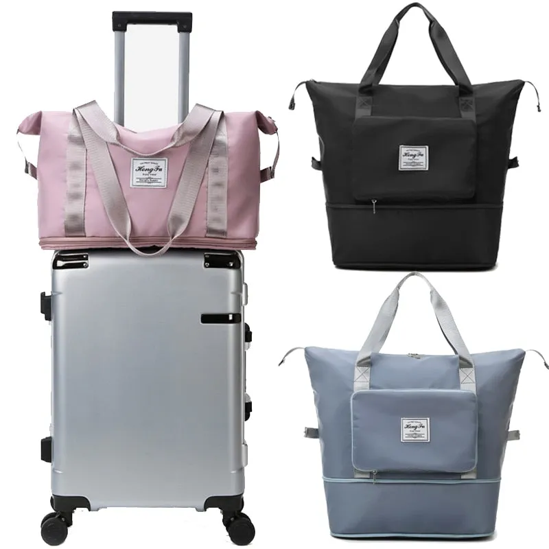 Realaiot Folding Travel Bag Large Capacity Waterproof Pouch Tote Carry On Luggage Portable Suitcases Unisex Duffel Bags Organizer Handbag