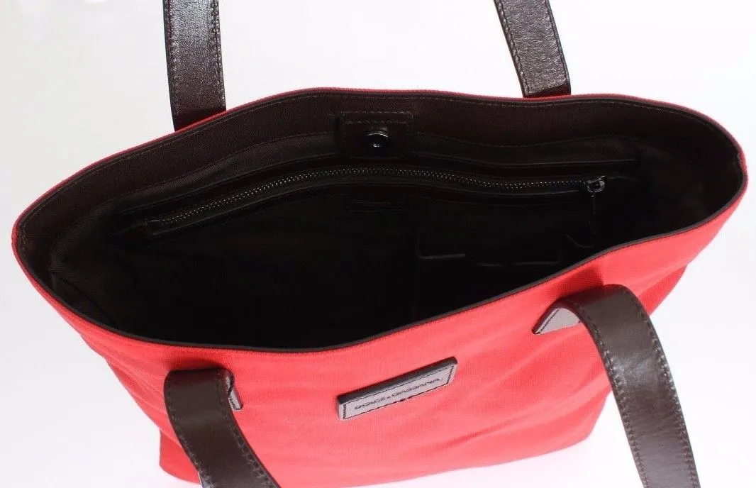 Red Denim Leather Hand Shoulder Travel Bag