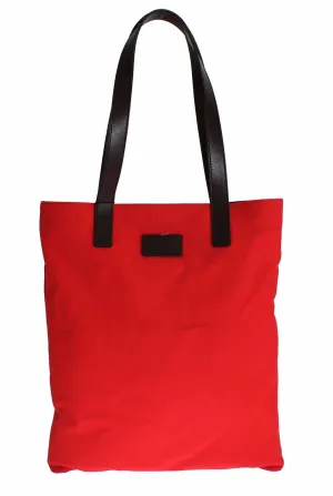 Red Denim Leather Hand Shoulder Travel Bag