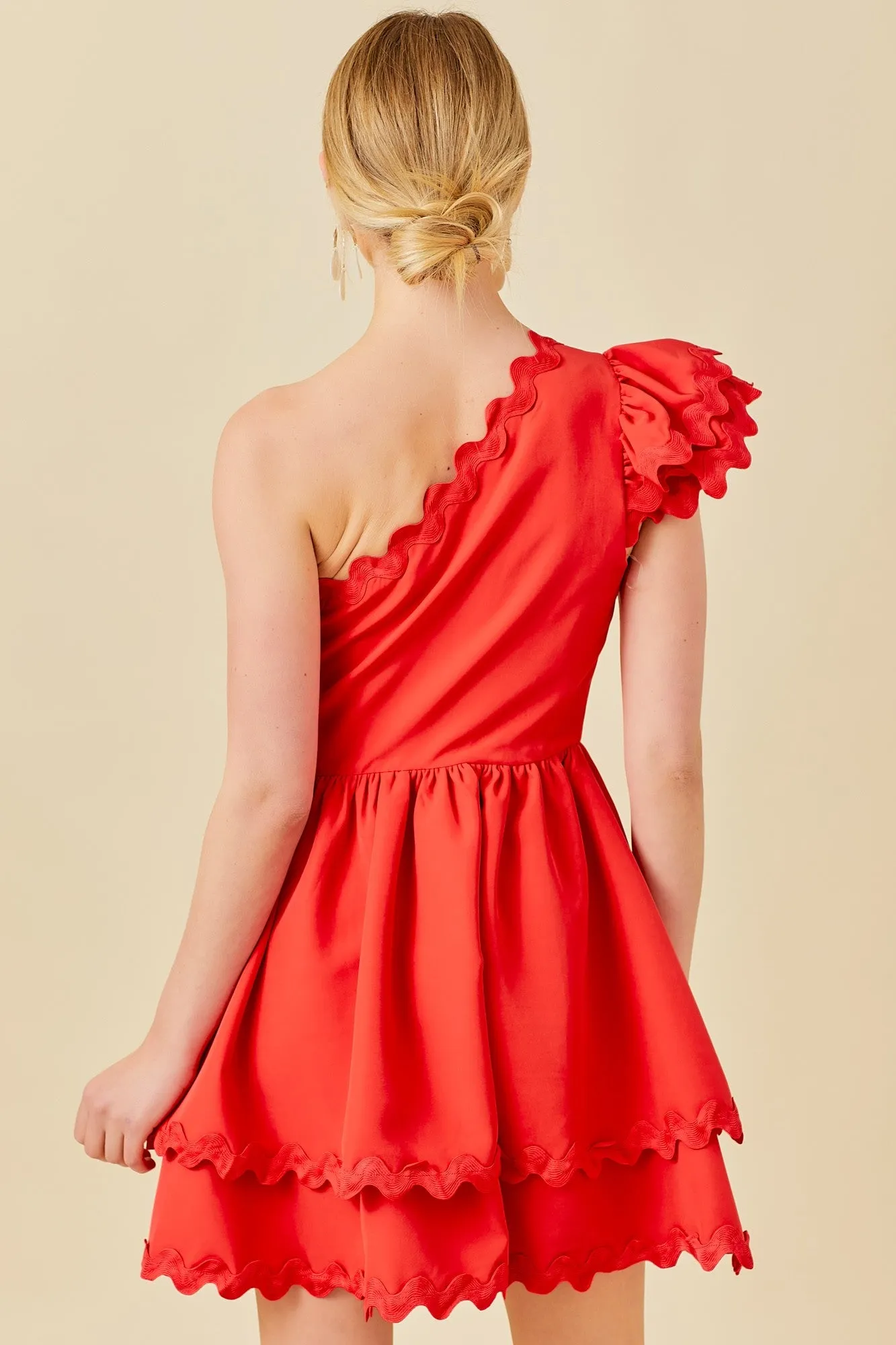 Red Scalloped Dress
