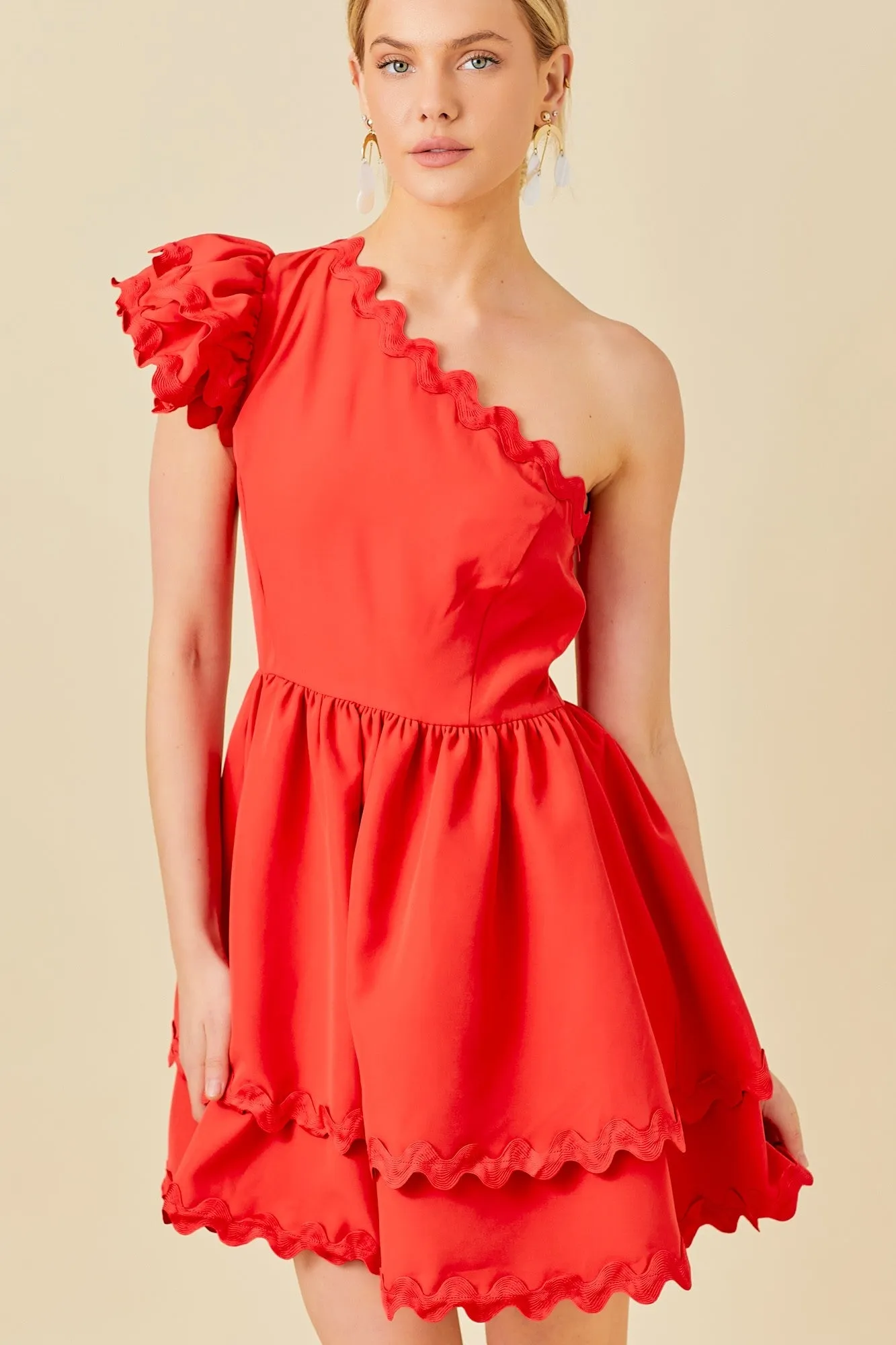 Red Scalloped Dress