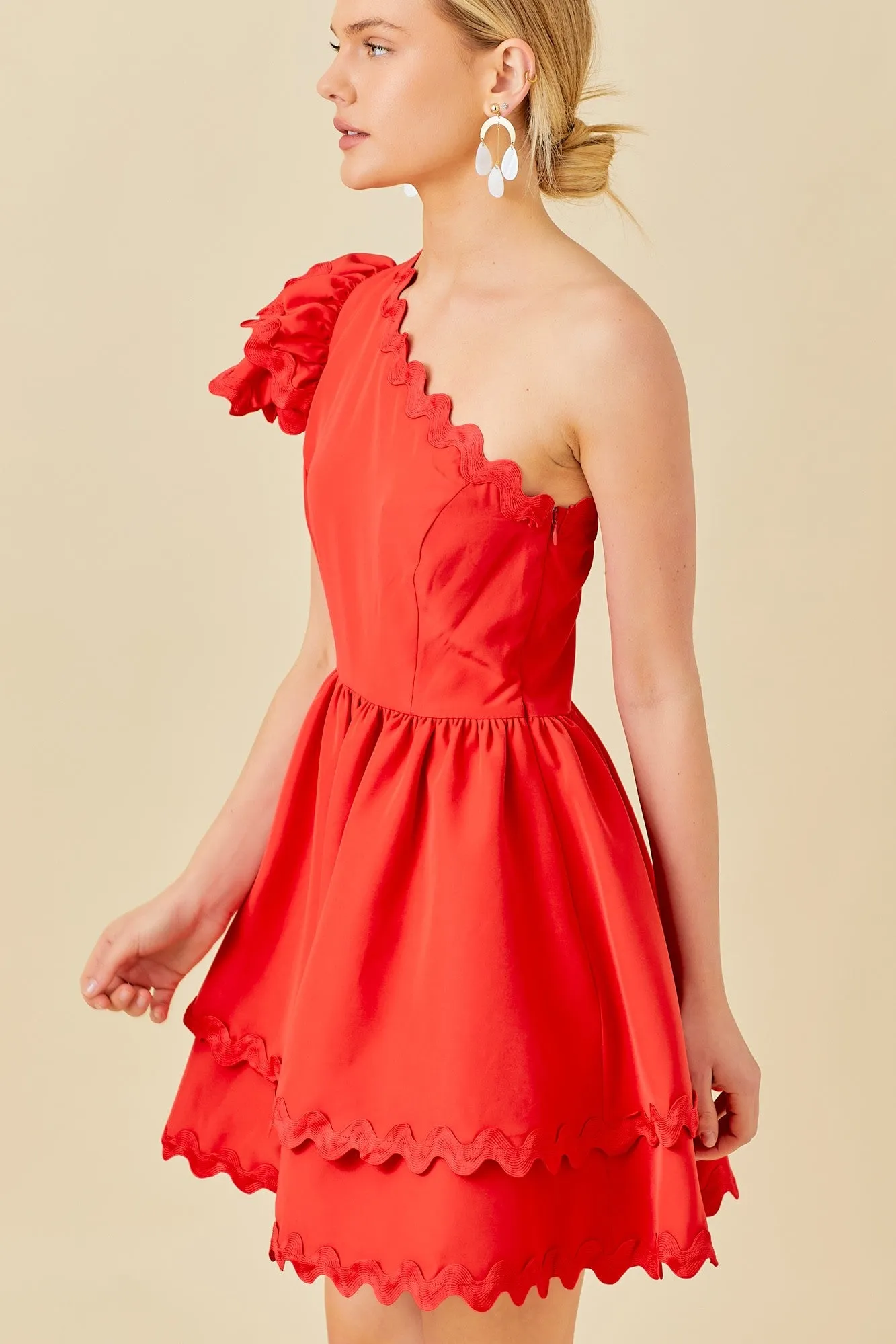Red Scalloped Dress