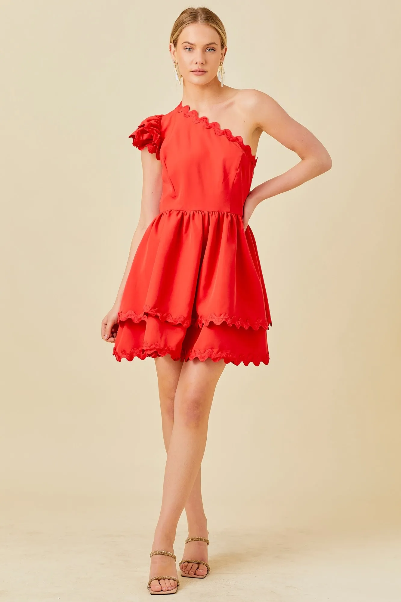 Red Scalloped Dress