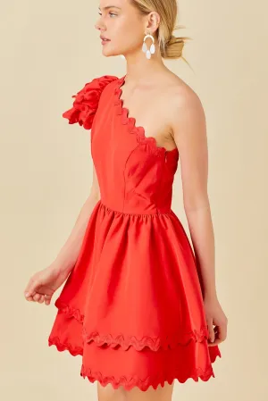 Red Scalloped Dress