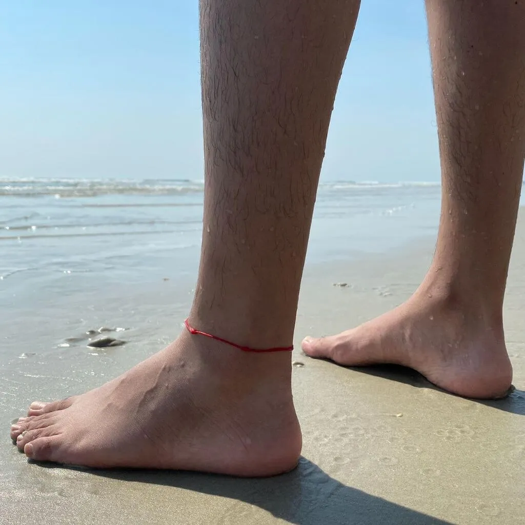 Red String Anklet - Adjustable & Waterproof