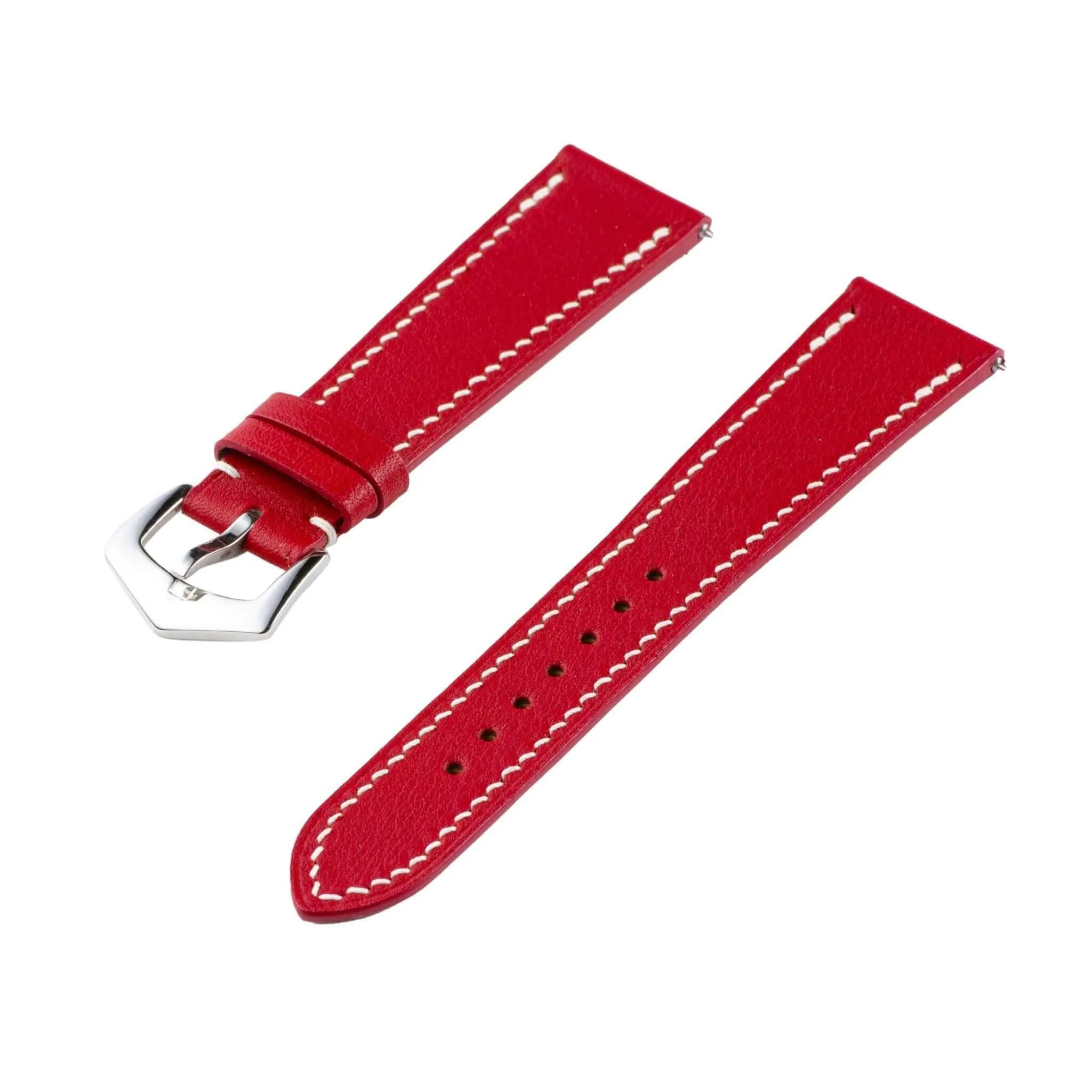 Red Swift Leather Watch Strap