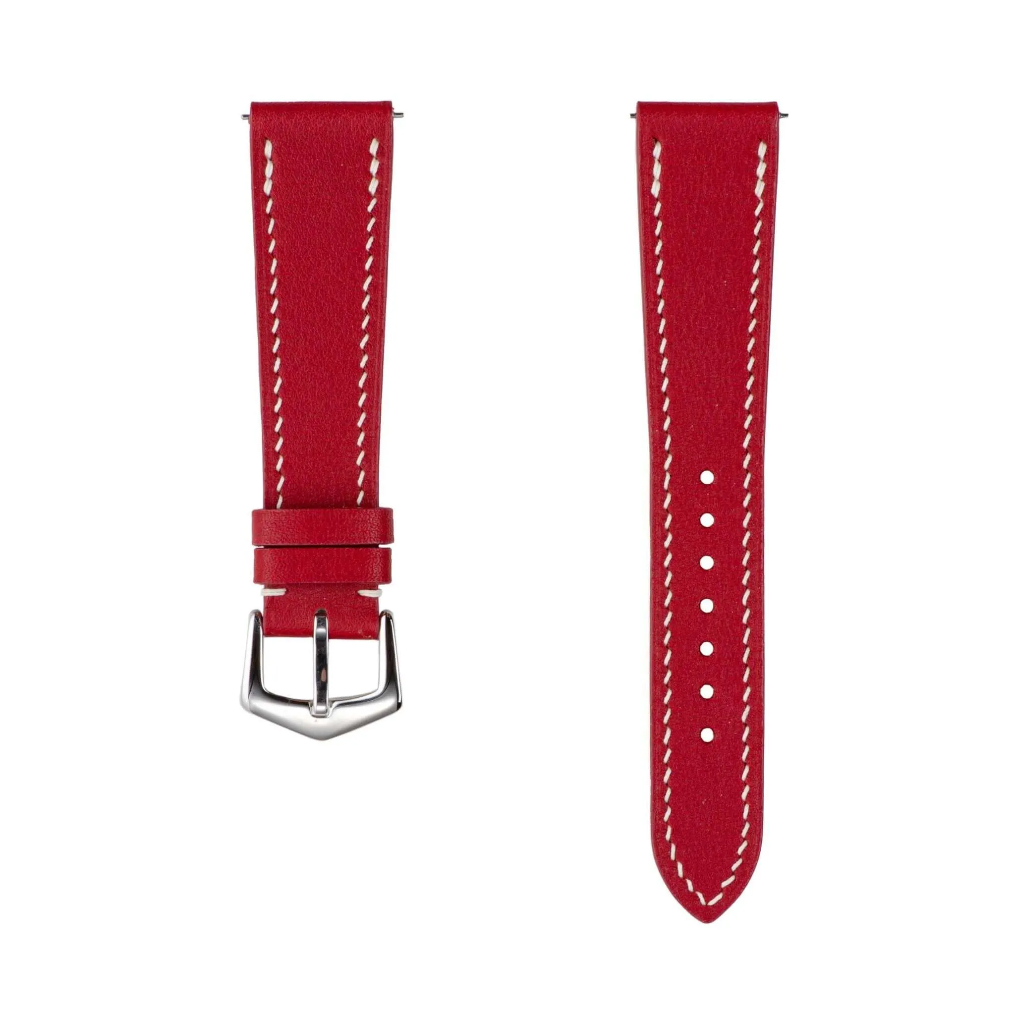 Red Swift Leather Watch Strap