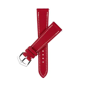 Red Swift Leather Watch Strap