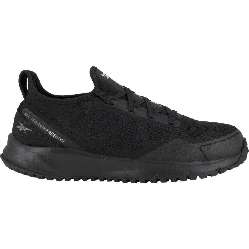 Reebok Men's Trail Running Oxford Steel Toe Terrain Work Shoe- Black- RB4090