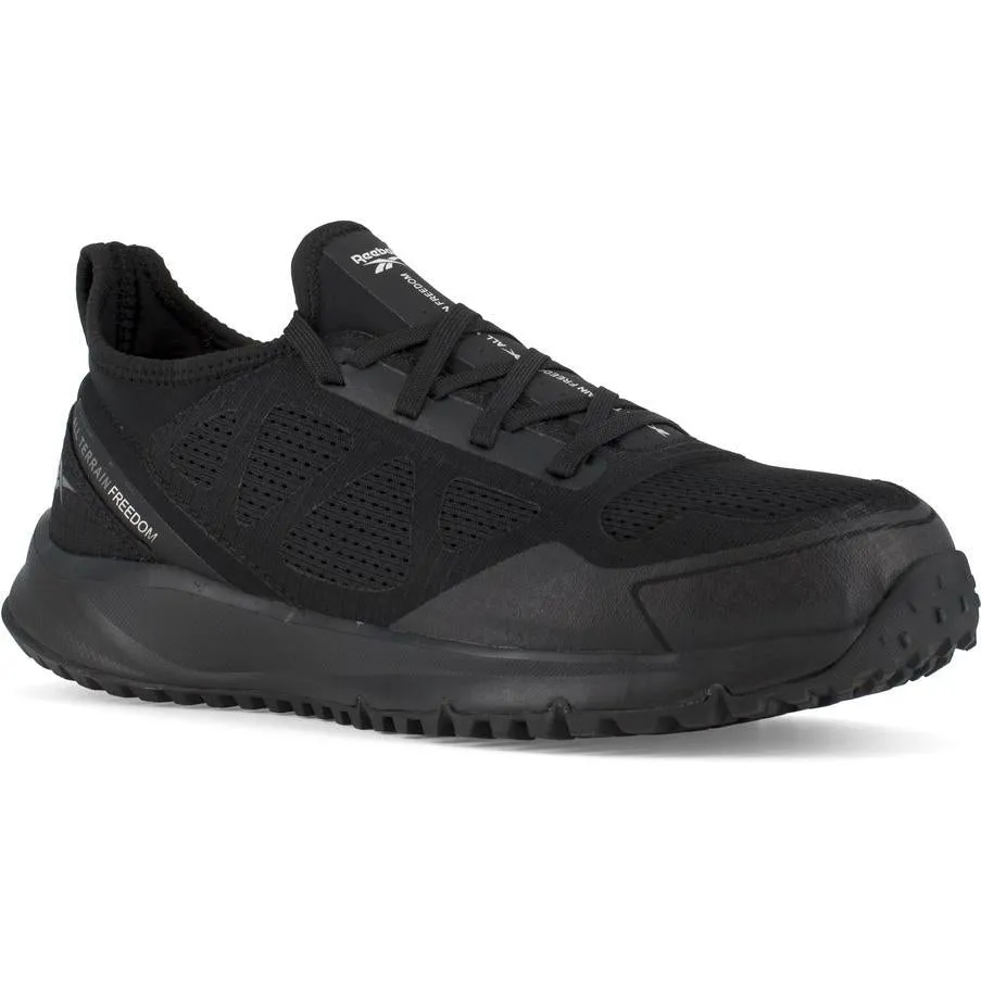 Reebok Men's Trail Running Oxford Steel Toe Terrain Work Shoe- Black- RB4090