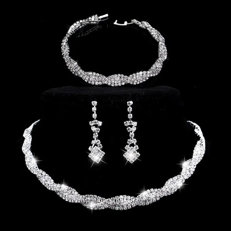 Rhinestone Crystal Bridal Jewelry Set
