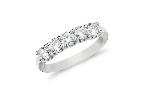 Ring Platinum Half Band 5 Diamonds 0.45 cts