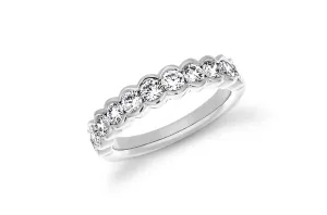 Ring Platinum Half Band Bezel Diamonds