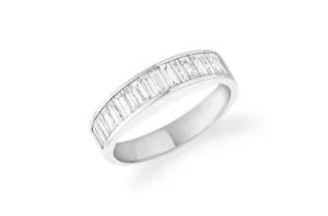 Ring Platinum Half Band Channel Setting Baguette Diamonds 1,64 cts