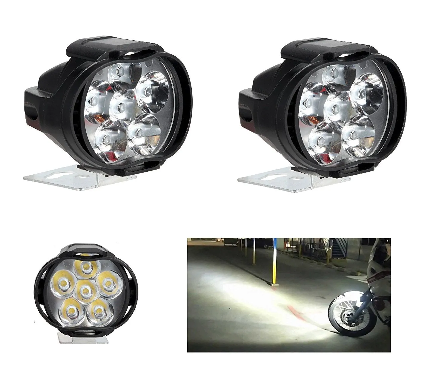 R.J.VON - Bike Led fog Lamp Light(10 W Each Pack of 2 Pcs)