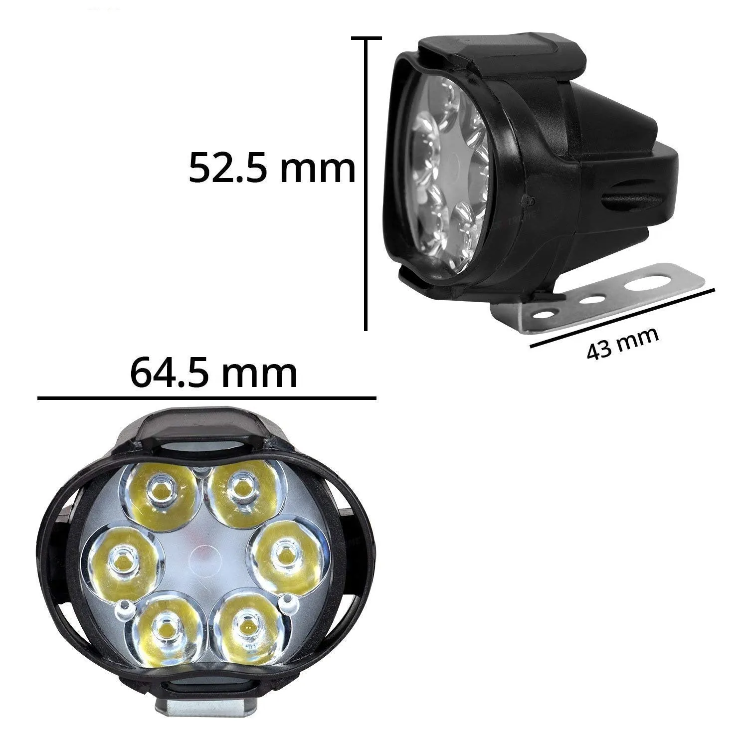 R.J.VON - Bike Led fog Lamp Light(10 W Each Pack of 2 Pcs)
