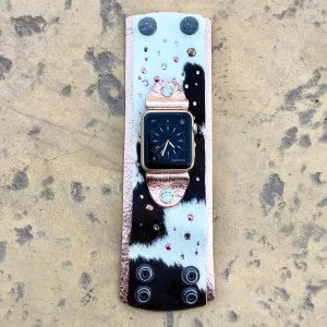 Rockstar Cuff | Cow Print w/ Rose Gold Leather