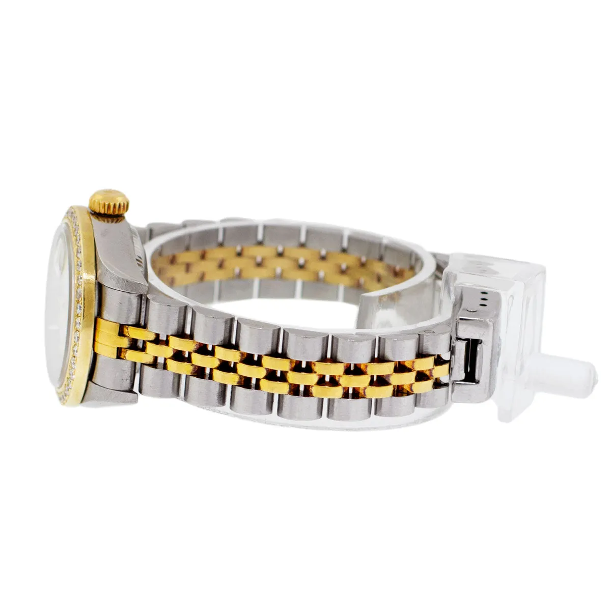 Rolex Lady-Datejust 26mm Yellow Gold Steel White Diamond Dial & Diamond Bezel 69173