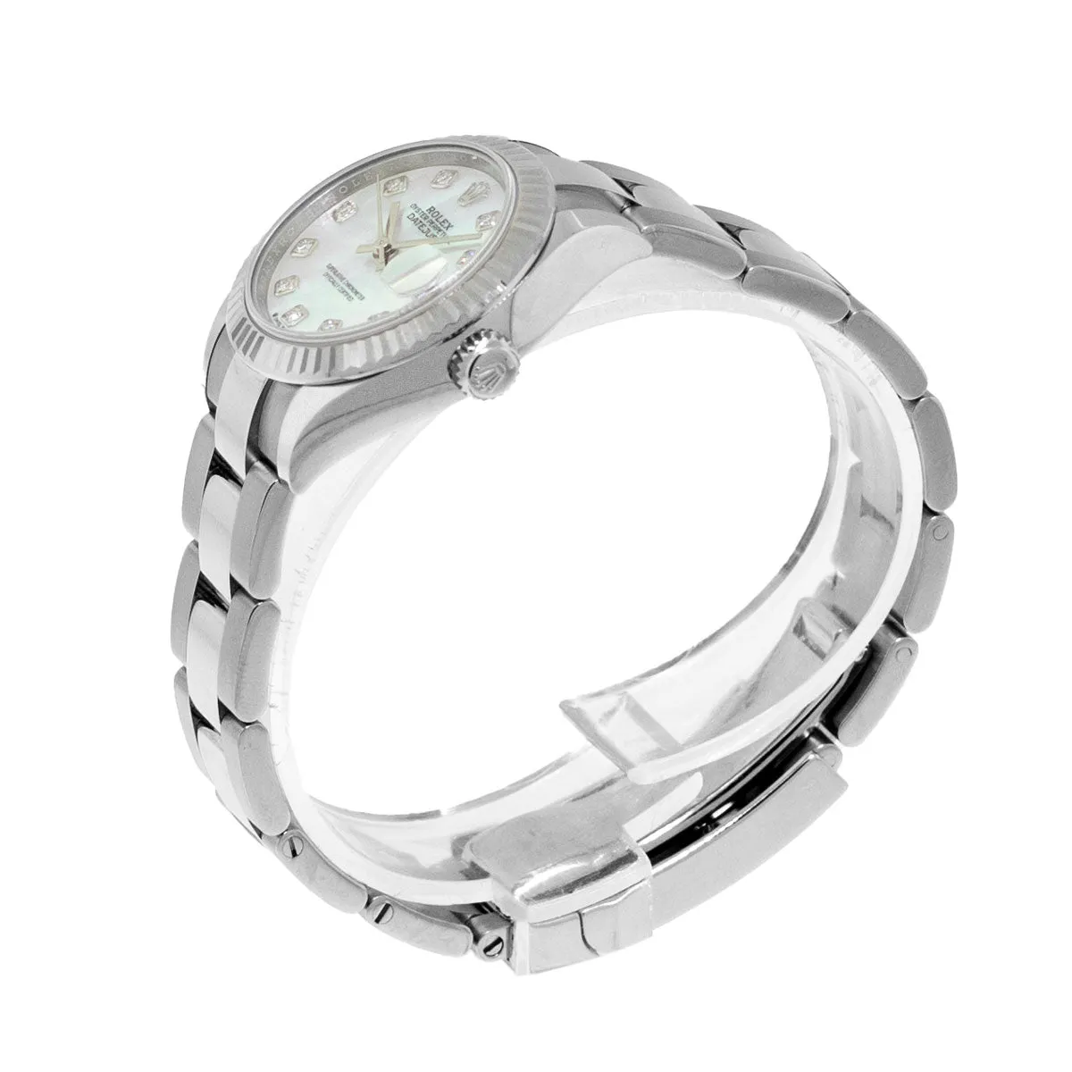 Rolex Lady-Datejust 28mm White Gold & Steel Mother of Pearl Dial & Fluted Bezel 279174