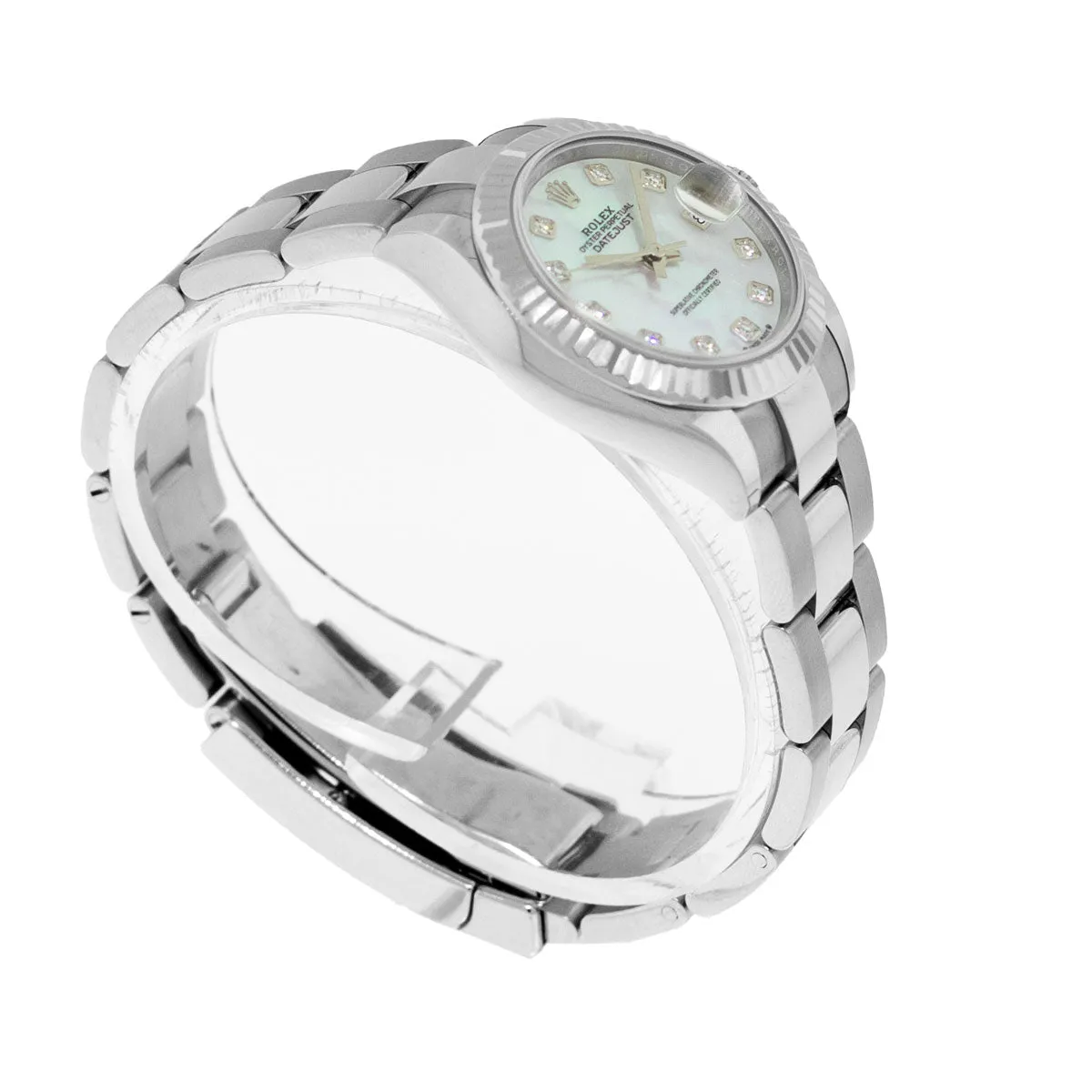 Rolex Lady-Datejust 28mm White Gold & Steel Mother of Pearl Dial & Fluted Bezel 279174