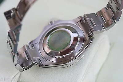 ROLEX MENS YACHTMASTER WATCH PLATINUM STAINLESS STEEL PAPERS BOXES