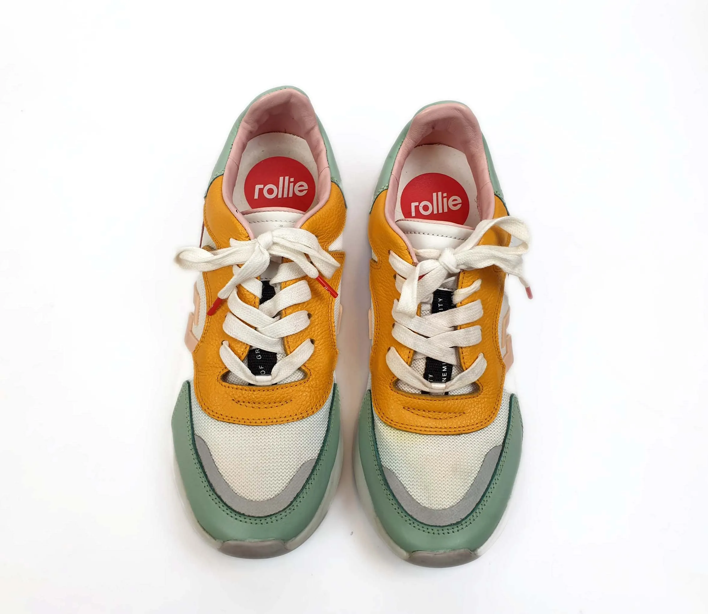 Rollie multi coloured laceup weekender sneaker size 38