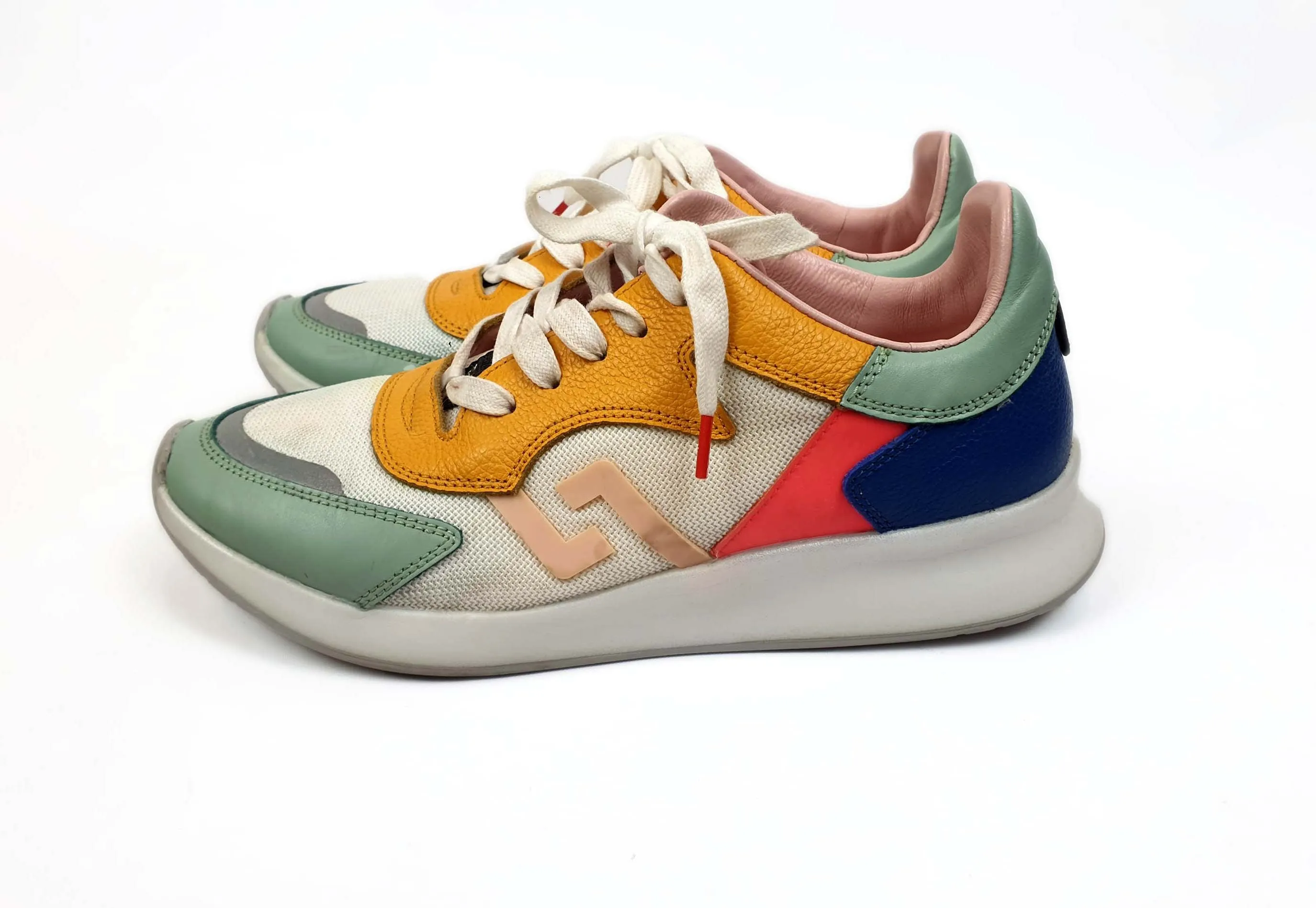 Rollie multi coloured laceup weekender sneaker size 38