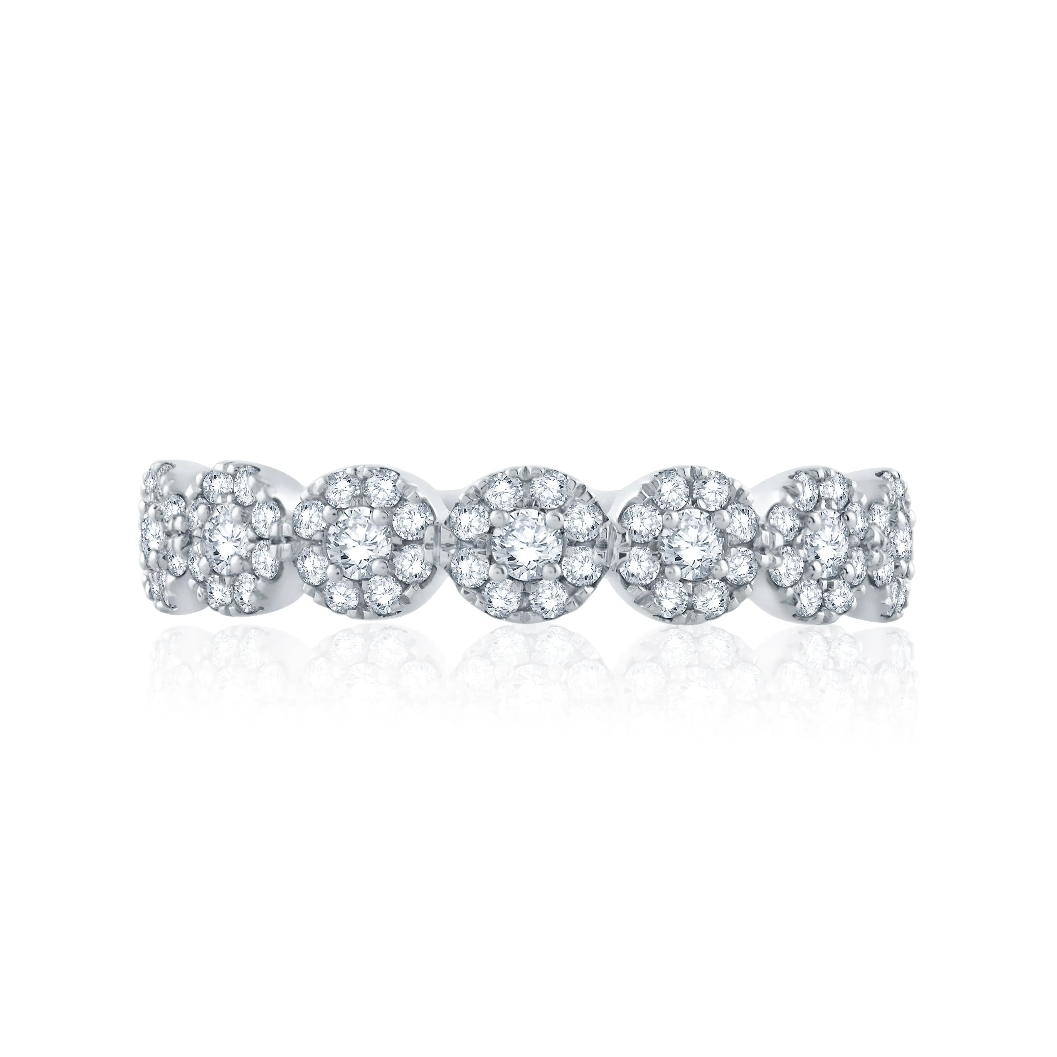 Round Halo Half Circle Anniversary Band