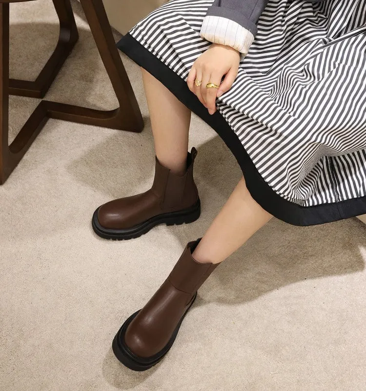 Round Toe Platform Womens Boots