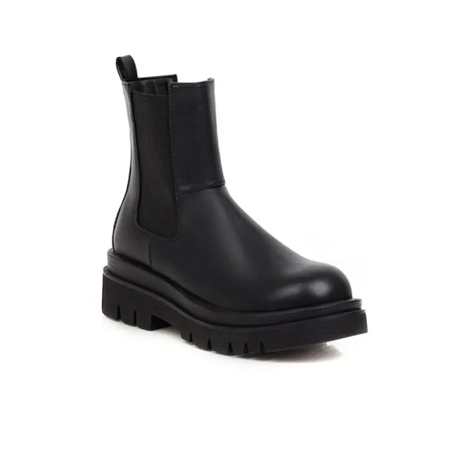 Round Toe Platform Womens Boots