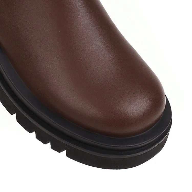 Round Toe Platform Womens Boots