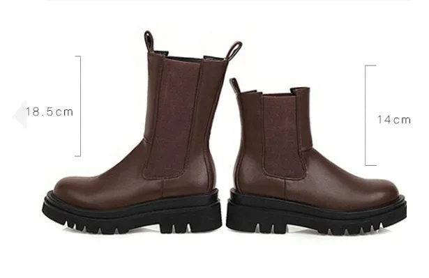 Round Toe Platform Womens Boots