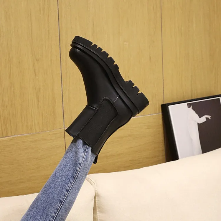 Round Toe Platform Womens Boots