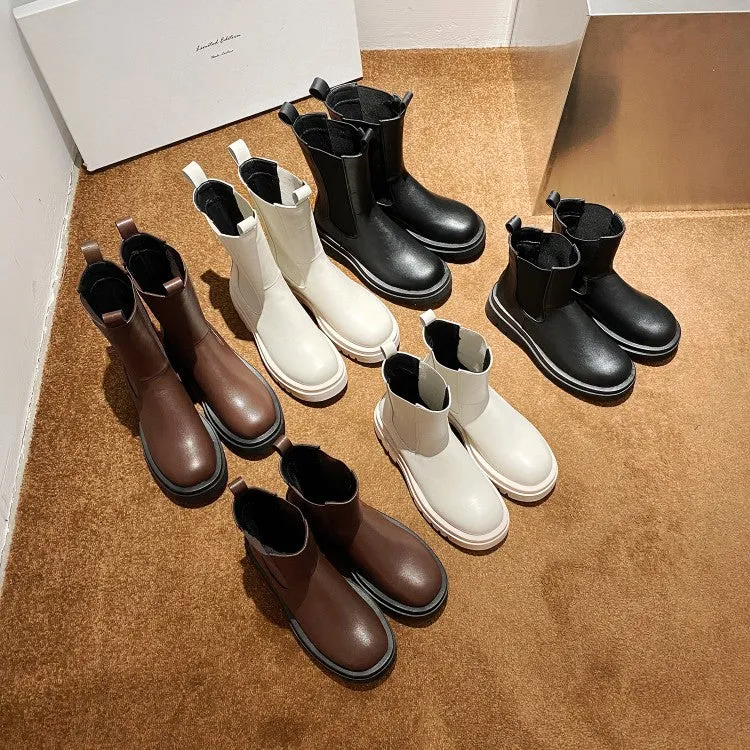 Round Toe Platform Womens Boots