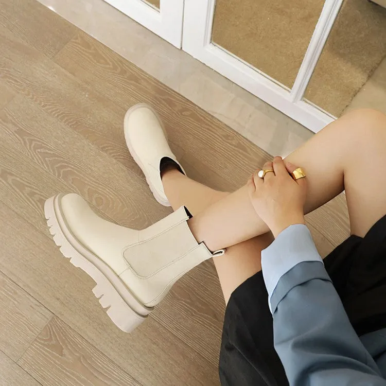 Round Toe Platform Womens Boots